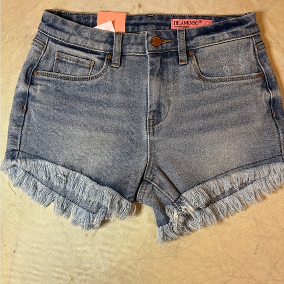 Blank NYC Other - Blank NYC The Mini Lenox Light Wash Frayed Hem Denim Shorts